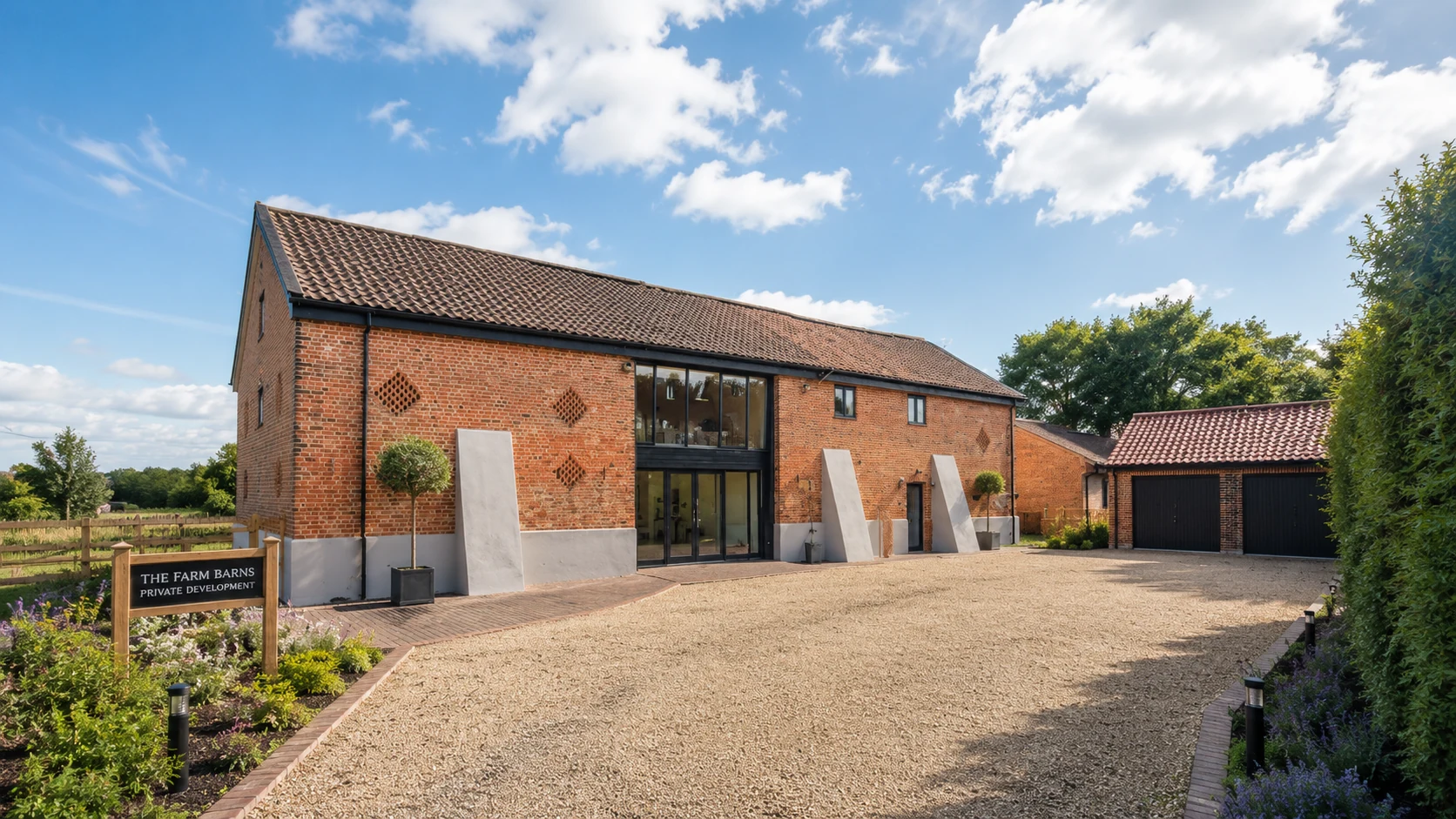 The Farm Barns development in finished presentation