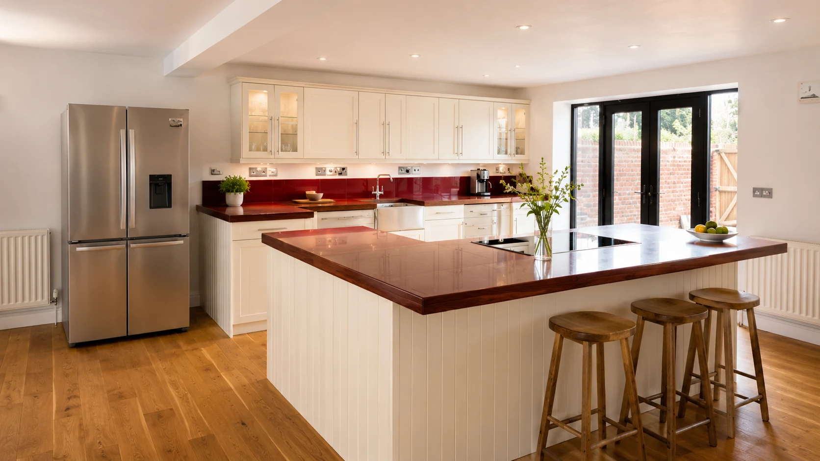 Finished open-plan kitchen at the Farm Barns