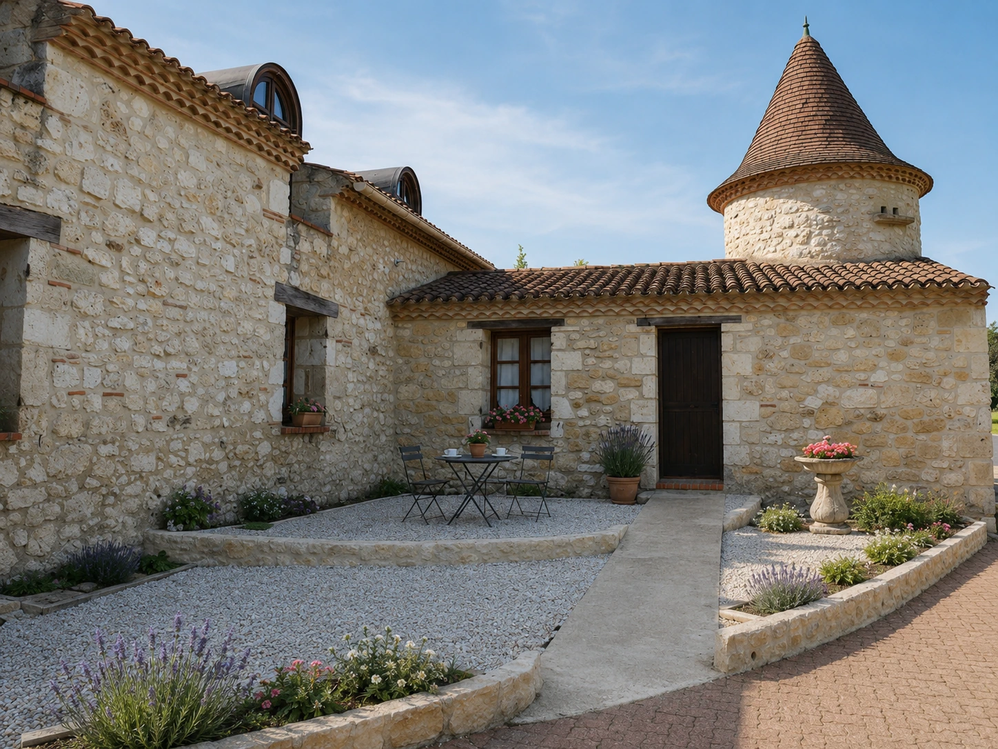 La Grâce pigeonnier frontage after restoration